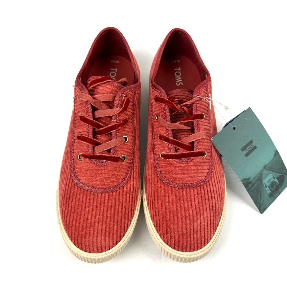 Toms Carmel Shoes 6.5 Spice Corduroy Lace Up Sneakers Womens Brand New‎
